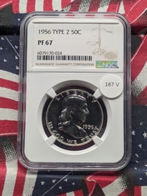 1956 Type 2 Franklin Half Dollar, NGC PF 67