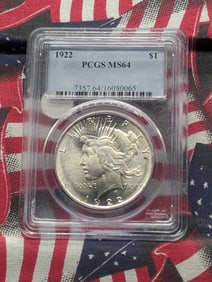 1922 Peace Dollar, PCGS MS64