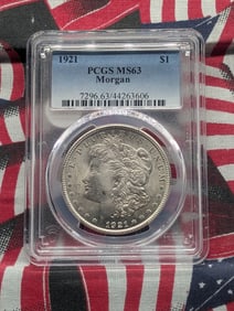1921 Morgan Dollar, PCGS MS63