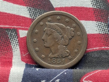 1851 Braided Hair Large Cent