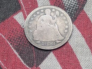 1853 w/ Arrows Seated Liberty Dime