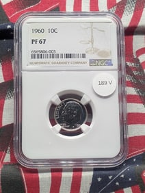 1960 Roosevelt Dime, NGC PF 67 - 90% Silver