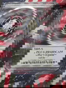 2005-S West Virginia 90% Silver Washington Quarter, PCGS PR69DCAM