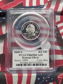 2005-S Kansas 90% Silver Washington Quarter, PCGS PR69DCAM