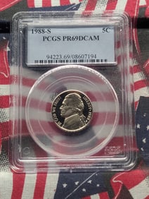 1988-S PROOF Jefferson Nickel - PCGS PR69 DCAM