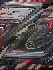 1974-S Eisenhower Silver Dollar - ICG Cert. MS67+ w/ICG President Austin Hutto's Signature Case