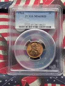 1944 Lincoln Wheat Cent, PCGS MS65RD