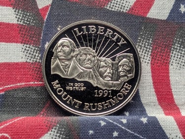 1991-S Mount Rushmore Clad Proof Commemorative Half Dollar Coin