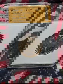 2009-D John Tyler Presidential Dollar - SGS Cert. MS70