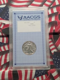 1945-S Walking Liberty Silver Half Dollar - AACGS Cert. XF40
