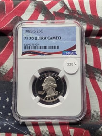 1985-S Washington Quarter, NGC PF 70 ULTRA CAMEO