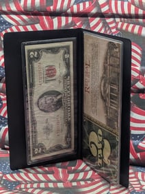 1953 B Series $2.00 RED SEAL Banknote in Display Book