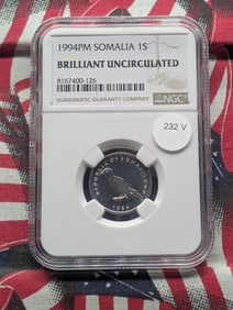 1994PM Somalia One Shilling, NGC Brilliant Uncirculated