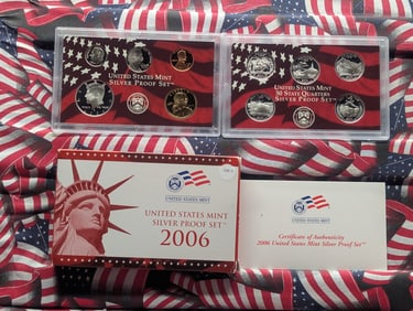 2006-S U.S. Mint Silver Proof Set In OGP With COA, Ten Coins Total, Seven 90% Silver Coins