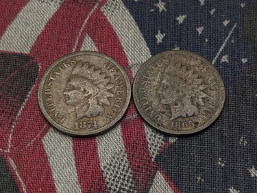 1865 & 1874 Indian Head Cents
