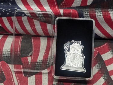 5 Grams .999 FINE SILVER Poseidon Designed Bullion Piece in Display Box