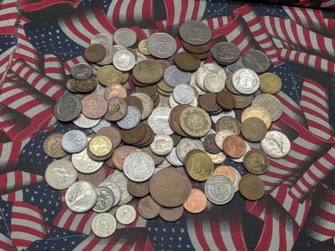Approximately One Pound Of Mixed Foreign Coins