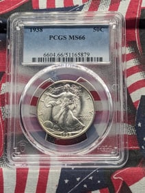 SEMI-KEY DATE - 1938 Walking Liberty Half Dollar - PCGS MS66