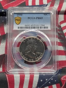 1950 PROOF Franklin Silver Half Dollar - PCGS PR65