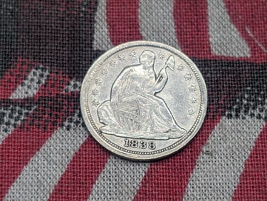 1838 w/ Drapery & Small Stars Seated Liberty Half Dime