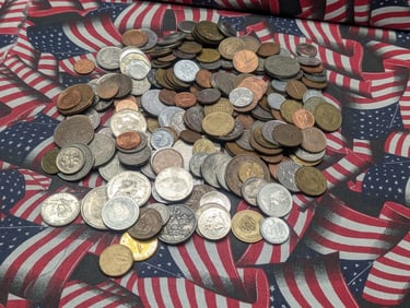 Bag of 2.0 Lbs. of Various Vintage & Modern World Coins