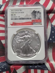 2017 American Silver Eagle - NGC MS70 - First Day of Issue