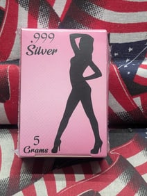 5 Grams .999 FINE SILVER Sexy Lady Designed Bullion Piece in Sealed Box By Pan Silver Company