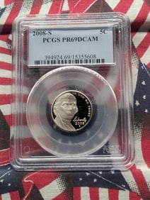 2008-S PROOF Jefferson Nickel - PCGS PR69 DCAM