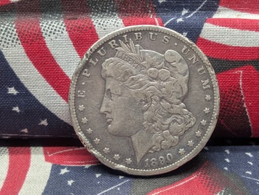 1890-CC Morgan Silver Dollar w/ Rim Dings