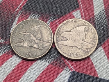 Two 1858 Flying Eagle Cents