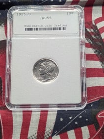 1925-S Mercury Dime - NCG Cert. AU55