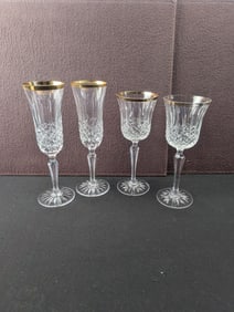 A Lot of Four Wedgwood Royal Gold Full Lead Crystal Stemware