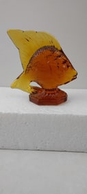Lalique Crystal 'Poisson' Fish Figurine, Amber