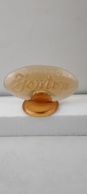 1978 Fenton Amber Glass 'AUTHENTIC Fenton HANDMADE' Dealer Logo Display Sign