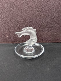 Lalique Frosted Crystal "Goujon" Koi Fish Ring Dish