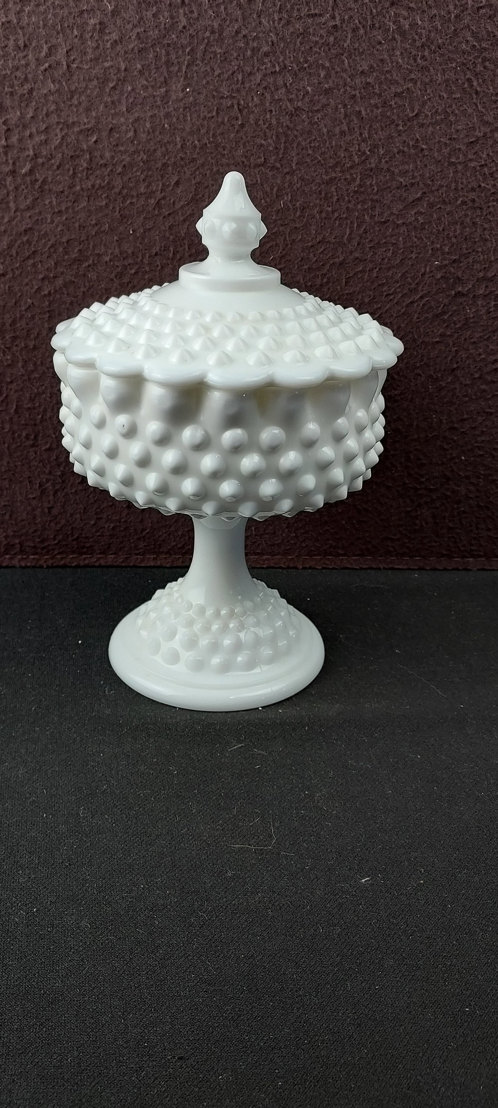 Fenton White Hobnail Milk Glass Covered Compote Candy Dish (1 of 11)