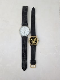 A Lot of Two Vintage Quartz Wristwatches: Moretti and The Franklin Mint Eagle w/Sterling Silver Dial