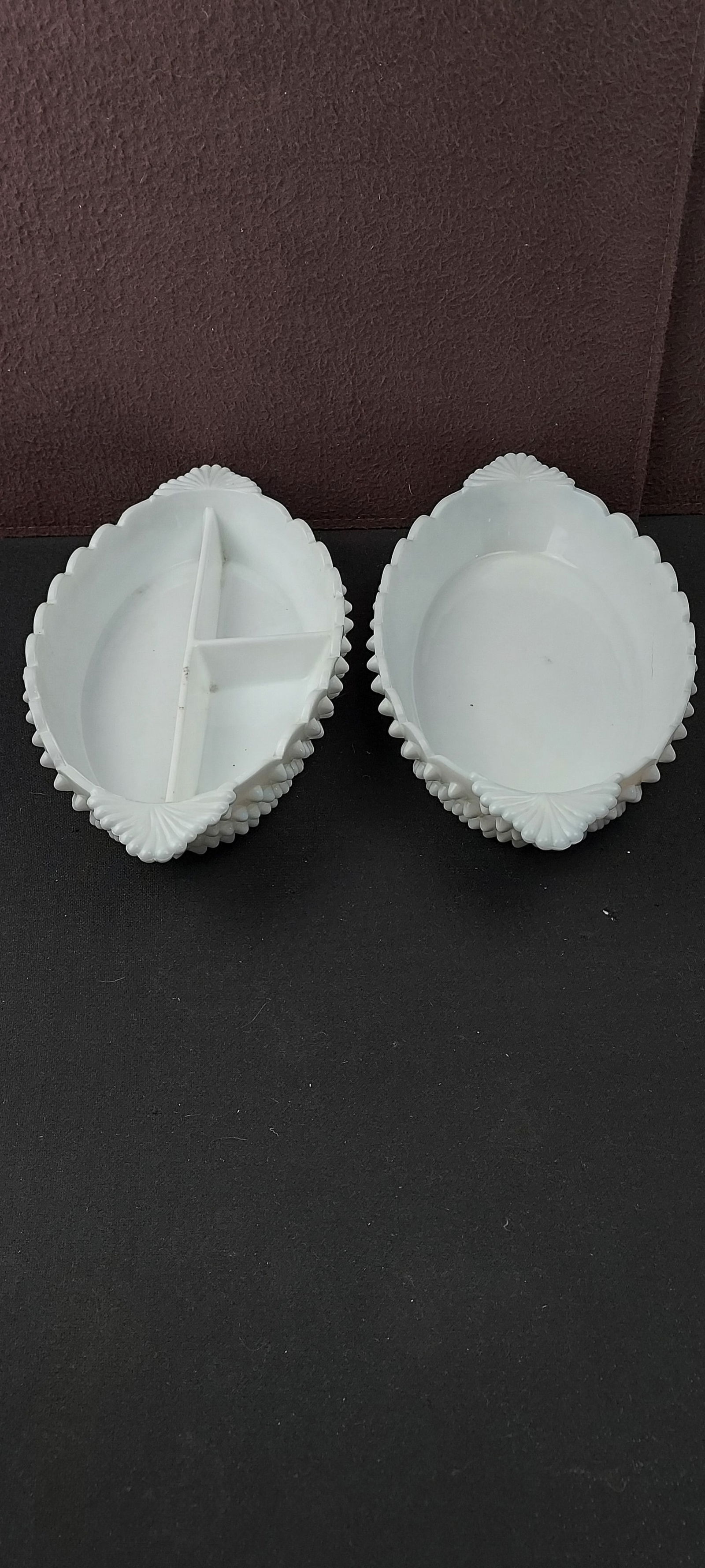 Fenton Hobnail Milk Glass 3-Part Divided Oval Relish Dish (1 of 5)