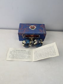Chinese Baoding City Iron Ball Factory Cloisonn?-Style Panda Health Balls with Box & Booklet