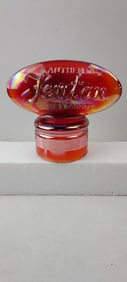 1994 Fenton FAGCA Iridescent Red-Orange Carnival Glass Dealer Logo Display Sign