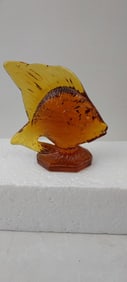 Lalique Crystal Amber Angelfish Sculpture No. 7