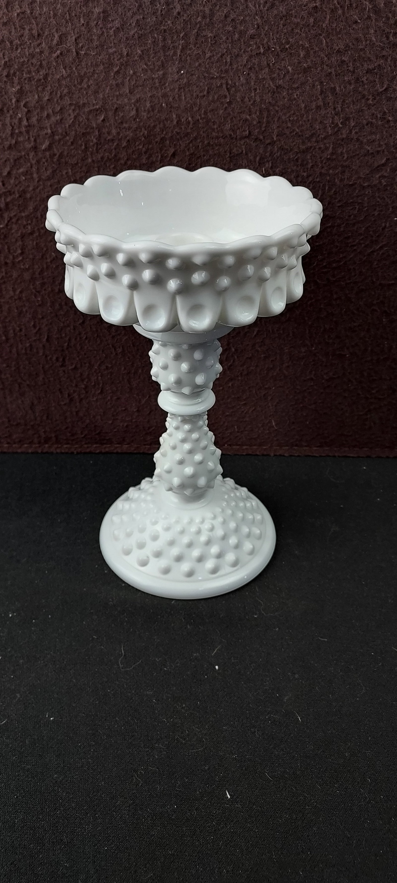 Fenton White Milk Glass Hobnail 2-Piece Epergne Set (1 of 8)