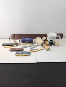 A Lot of Vintage Barber and Shaving Tools, including Dubl Duck, Weck, and Colanite Razors