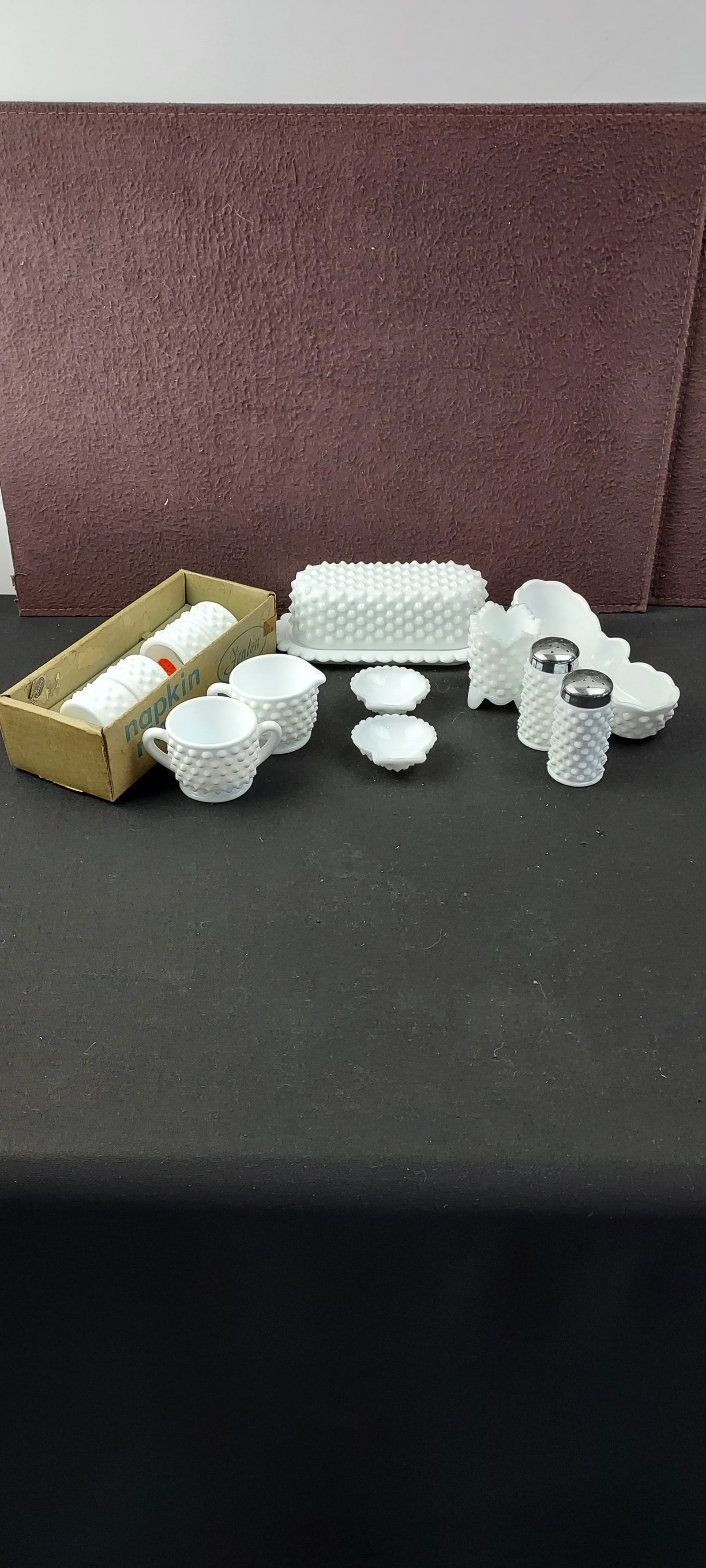 Vintage Fenton White Milk Glass Hobnail Tableware Collection (1 of 16)