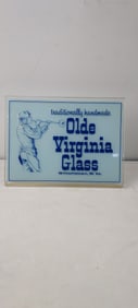 Vintage Olde Virginia Glass Williamstown, W. Va. Advertising Sign