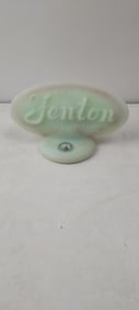 Fenton Sea Mist Green Opalescent Glass Logo Dealer Display Sign #9499