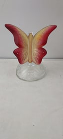Vintage Fenton Glass Butterfly on Branch Figurine