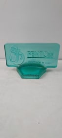 Fenton Aqua Opalescent Glass Logo Dealer Display Sign