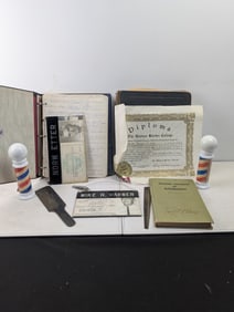 A Collection of Vintage Ohio Barbering Ephemera & Tools, c. 1953-1998, Featuring Norm Etter & Mike
