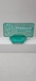 Fenton Art Glass Stiegel Green Iridescent Dealer Logo Store Display Sign